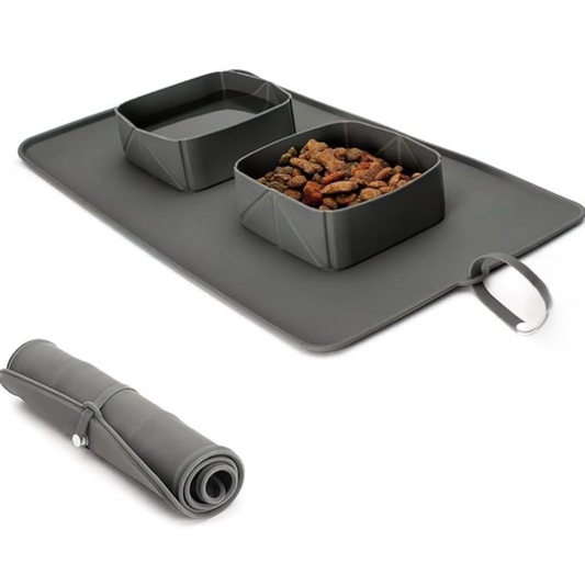 Comedero viajero portatil 2 en 1